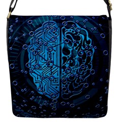 Artificial Intelligence Network Blue Art Flap Closure Messenger Bag (s) by Semog4