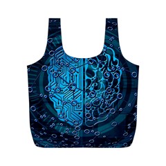 Artificial Intelligence Network Blue Art Full Print Recycle Bag (m) by Semog4