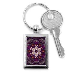 Rosette Kaleidoscope Mosaic Abstract Background Art Key Chain (rectangle) by Jancukart
