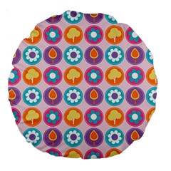 Chic Floral Pattern Large 18  Premium Round Cushions by GardenOfOphir