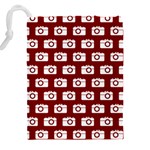 Modern Chic Vector Camera Illustration Pattern Drawstring Pouch (4XL) Back