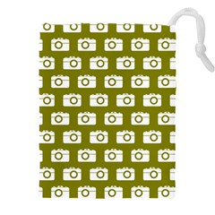 Modern Chic Vector Camera Illustration Pattern Drawstring Pouch (5xl) by GardenOfOphir