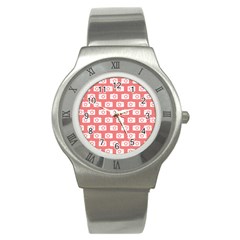 Modern Chic Vector Camera Illustration Pattern Stainless Steel Watch by GardenOfOphir
