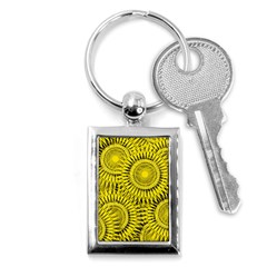 Abstract Sun Pattern Yellow Background Key Chain (rectangle) by Jancukart