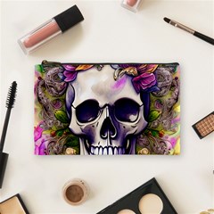 Cute Skulls And Bones Cosmetic Bag (medium) by GardenOfOphir