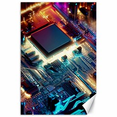 Ai Generated Motherboard City Technology Tech Cpu Canvas 24  X 36  by Jancukart