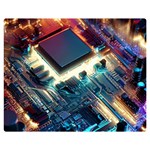 Ai Generated Motherboard City Technology Tech Cpu Two Sides Premium Plush Fleece Blanket (Medium) 60 x50  Blanket Back