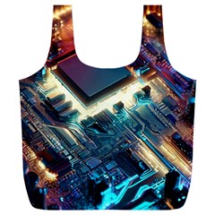 Ai Generated Motherboard City Technology Tech Cpu Full Print Recycle Bag (xxxl) by Jancukart