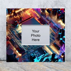 Ai Generated Motherboard City Technology Tech Cpu White Wall Photo Frame 5  X 7  by Jancukart