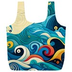 Waves Ocean Sea Abstract Whimsical (2) Full Print Recycle Bag (XXL) Front