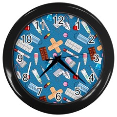 Medicine Pattern Wall Clock (black) by SychEva