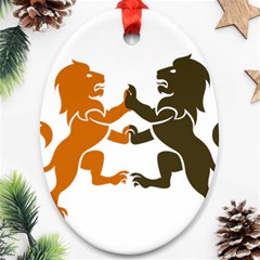 Lions Animals Wild Cats Oval Ornament (two Sides) by Semog4
