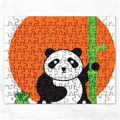 Panda Animal Orange Sun Nature Rectangular Jigsaw Puzzl by Semog4