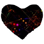 Abstract Light Star Design Laser Light Emitting Diode Large 19  Premium Heart Shape Cushions Front