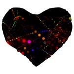 Abstract Light Star Design Laser Light Emitting Diode Large 19  Premium Heart Shape Cushions Back