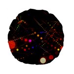 Abstract Light Star Design Laser Light Emitting Diode Standard 15  Premium Flano Round Cushions Back
