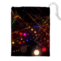 Abstract Light Star Design Laser Light Emitting Diode Drawstring Pouch (5xl) by Semog4