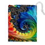 Colorful Digital Art Fractal Design Drawstring Pouch (5XL) Front