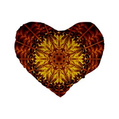 Abstract Gold Mandala Yellow Standard 16  Premium Heart Shape Cushions by Semog4