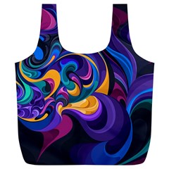 Colorful Waves Abstract Waves Curves Art Abstract Material Material Design Full Print Recycle Bag (xl) by Semog4