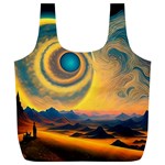 Ai Generated Surrealist Fantasy Dream Moon Space Full Print Recycle Bag (XL) Back