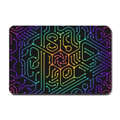 Circuit Hexagonal Geometric Pattern Background Pattern Small Doormat by Jancukart