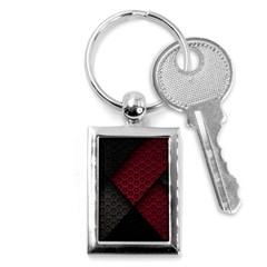 Red Black Abstract Pride Abstract Digital Art Key Chain (rectangle) by Jancukart