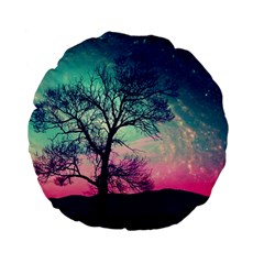 Tree Abstract Field Galaxy Night Nature Standard 15  Premium Flano Round Cushions by Jancukart