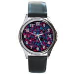 Grafitti Graffiti Abstract Artwork Digital Round Metal Watch Front