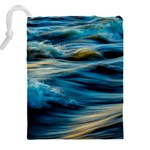 Waves Abstract Waves Abstract Drawstring Pouch (5XL) Back