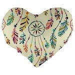 Dreamcatcher Abstract Pattern Large 19  Premium Heart Shape Cushions Back