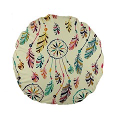 Dreamcatcher Abstract Pattern Standard 15  Premium Flano Round Cushions by Semog4