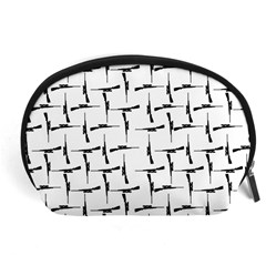 Precision Pursuit: Hunting Motif Black And White Pattern Accessory Pouch (large) by dflcprintsclothing