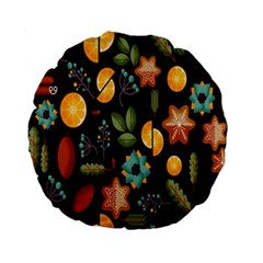 Christmas Seamless Pattern Standard 15  Premium Flano Round Cushions by Semog4