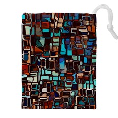 Stained Glass Mosaic Abstract Drawstring Pouch (5xl) by Semog4