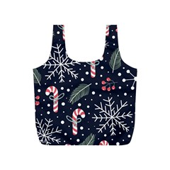 Holiday Seamless Pattern With Christmas Candies Snoflakes Fir Branches Berries Full Print Recycle Bag (s) by Semog4