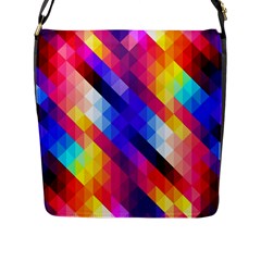 Abstract Background Colorful Pattern Flap Closure Messenger Bag (l) by Semog4