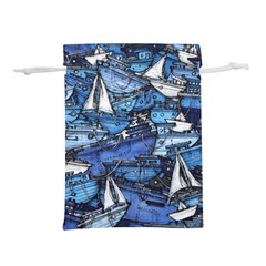 Boat Ship Background Pattern Lightweight Drawstring Pouch (s) by Ravend