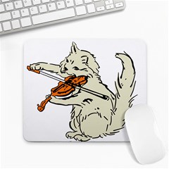 Cat Playing The Violin Art Large Mousepad by oldshool