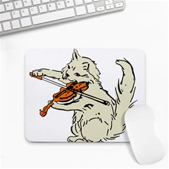 Cat Playing The Violin Art Small Mousepad by oldshool