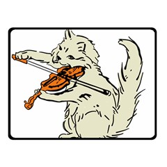 Cat Playing The Violin Art Two Sides Fleece Blanket (small) by oldshool