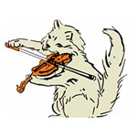 Cat Playing The Violin Art Two Sides Premium Plush Fleece Blanket (Extra Small) 40 x30  Blanket Front
