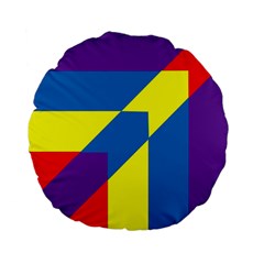 Colorful-red-yellow-blue-purple Standard 15  Premium Flano Round Cushions by Semog4