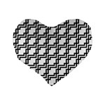 Pattern-monochrome-repeat Standard 16  Premium Flano Heart Shape Cushions Back