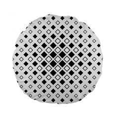 Square-diagonal-pattern-monochrome Standard 15  Premium Flano Round Cushions by Semog4