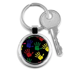Handprints-hand-print-colourful Key Chain (round) by Semog4