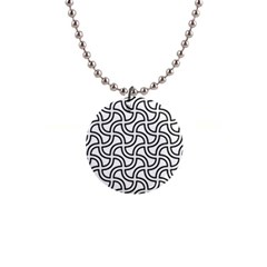 Pattern-monochrome-repeat- 1  Button Necklace by Semog4