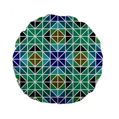 Mosaic-triangle-symmetry- Standard 15  Premium Flano Round Cushions by Semog4