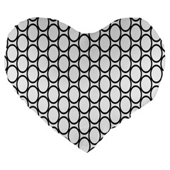 Black-pattern-halftone-wallpaper Large 19  Premium Heart Shape Cushions by Semog4