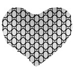 Black-pattern-halftone-wallpaper Large 19  Premium Heart Shape Cushions Back
